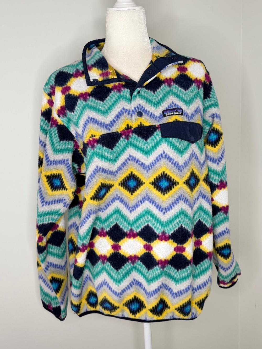 Patagonia Synchilla Fleece Pullover Sweater Timber Twist Aztec L